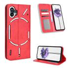 For Nothing Phone 1 Magnetic Buckle Retro Texture Leather Phone Case(Red) - 1