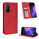 For TCL 30 XL Magnetic Buckle Retro Texture Leather Phone Case(Red) - 1