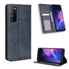 For TCL 30 XL Magnetic Buckle Retro Texture Leather Phone Case(Blue) - 1