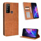 For TCL 30 XL Magnetic Buckle Retro Texture Leather Phone Case(Brown) - 1