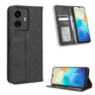 For vivo Y77 5G Magnetic Buckle Retro Texture Leather Phone Case(Black) - 1