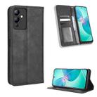 For Infinix Note 12i Magnetic Buckle Retro Texture Leather Phone Case(Black) - 1