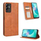 For Infinix Note 12i Magnetic Buckle Retro Texture Leather Phone Case(Brown) - 1