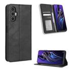 For Tecno Pova3 Magnetic Buckle Retro Texture Leather Phone Case(Black) - 1