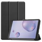 For Galaxy Tab A 8.4 (2020) Custer Pattern Pure Color Horizontal Flip Leather Case with Three-folding Holder(Black) - 1