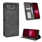 For ASUS ROG Phone 6 / 6 Pro Magnetic Buckle Retro Texture Leather Phone Case(Black) - 1