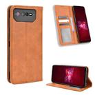 For ASUS ROG Phone 6 / 6 Pro Magnetic Buckle Retro Texture Leather Phone Case(Brown) - 1