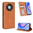 For Huawei nova Y90 Magnetic Buckle Retro Texture Leather Phone Case(Brown) - 1