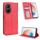 For Honor X40i Magnetic Buckle Retro Texture Leather Phone Case(Red) - 1