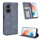 For Honor X40i Magnetic Buckle Retro Texture Leather Phone Case(Blue) - 1