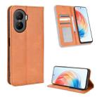 For Honor X40i Magnetic Buckle Retro Texture Leather Phone Case(Brown) - 1