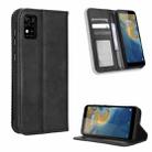 For ZTE Avid 589 Z5158 Magnetic Buckle Retro Texture Leather Phone Case(Black) - 1