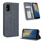 For ZTE Avid 589 Z5158 Magnetic Buckle Retro Texture Leather Phone Case(Blue) - 1