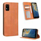 For ZTE Avid 589 Z5158 Magnetic Buckle Retro Texture Leather Phone Case(Brown) - 1