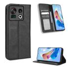 For ZTE Nubia Z40S Pro Magnetic Buckle Retro Texture Leather Phone Case(Black) - 1