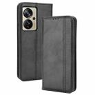 For ZTE Axon 40 Pro Magnetic Buckle Retro Texture Leather Phone Case(Black) - 1