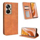 For ZTE Axon 40 Pro Magnetic Buckle Retro Texture Leather Phone Case(Brown) - 1