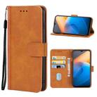 For vivo iQOO Z6x Leather Phone Case(Brown) - 1