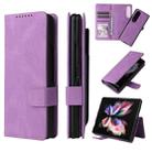 For Samsung Galaxy Z Fold4 5G Detachable Leather Folding Phone Case(Purple) - 1