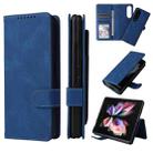 For Samsung Galaxy Z Fold4 5G Detachable Leather Folding Phone Case(Blue) - 1