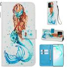 For Galaxy M80s Colored Drawing Pattern Plain Weave Horizontal Flip Leather Case with Holder & Card Slot & Wallet&Lanyard(Mermaid) - 1