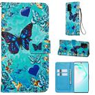 For Galaxy A91 Colored Drawing Pattern Plain Weave Horizontal Flip Leather Case with Holder & Card Slot & Wallet&Lanyard(Love Butterfly) - 1