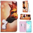 For Galaxy A91 Colored Drawing Pattern Plain Weave Horizontal Flip Leather Case with Holder & Card Slot & Wallet&Lanyard(Hound Kiss) - 1