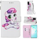 For Galaxy S10 Lite Colored Drawing Pattern Plain Weave Horizontal Flip Leather Case with Holder & Card Slot & Wallet&Lanyard(Playful Pony) - 1