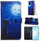 For Galaxy S10 Lite Colored Drawing Pattern Plain Weave Horizontal Flip Leather Case with Holder & Card Slot & Wallet&Lanyard(Cat and Sun) - 1