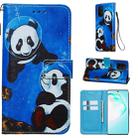 For Galaxy S10 Lite Colored Drawing Pattern Plain Weave Horizontal Flip Leather Case with Holder & Card Slot & Wallet&Lanyard(Panda under the sea) - 1