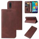 For Samsung Galaxy M01 Magnetic Closure Leather Phone Case(Brown) - 1