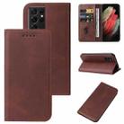 For Samsung Galaxy S21 Ultra 5G Magnetic Closure Leather Phone Case(Brown) - 1