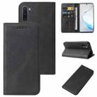 For Samsung Galaxy Note10+ Magnetic Closure Leather Phone Case(Black) - 1