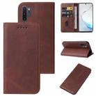 For Samsung Galaxy Note10+ Magnetic Closure Leather Phone Case(Brown) - 1