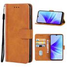 For OPPO A57s Leather Phone Case(Brown) - 1