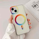 For iPhone 14 Plus Rainbow MagSafe Magnetic Phone Case (Transparent) - 1