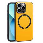 For iPhone 14 Plus MagSafe Magnetic Carbon Fiber Texture Phone Case (Yellow) - 1