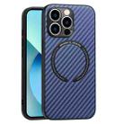 For iPhone 13 Carbon Fiber Texture MagSafe Magnetic Phone Case(Blue) - 1