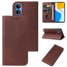 For Honor X7 Magnetic Closure Leather Phone Case(Brown) - 1