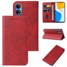 For Honor X7 Magnetic Closure Leather Phone Case(Red) - 1