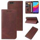 For Honor 7A Pro Magnetic Closure Leather Phone Case(Brown) - 1