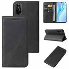 For Honor V40 Lite Magnetic Closure Leather Phone Case(Black) - 1