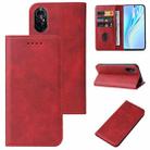 For Honor V40 Lite Magnetic Closure Leather Phone Case(Red) - 1