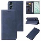 For Honor 70 Magnetic Closure Leather Phone Case(Blue) - 1