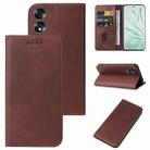 For Honor 70 Magnetic Closure Leather Phone Case(Brown) - 1