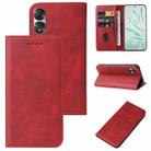 For Honor 70 Pro Magnetic Closure Leather Phone Case(Red) - 1