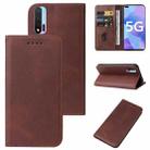 For Huawei Nova 6 5G Magnetic Closure Leather Phone Case(Brown) - 1