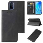 For Huawei Nova Y70 Magnetic Closure Leather Phone Case(Black) - 1