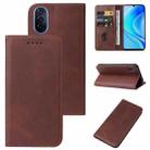 For Huawei Nova Y70 Magnetic Closure Leather Phone Case(Brown) - 1
