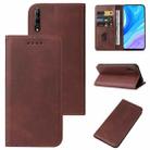 For Huawei P Smart Pro Magnetic Closure Leather Phone Case(Brown) - 1